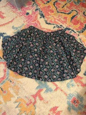 Koch Black Floral Ruffled Mini Skirt